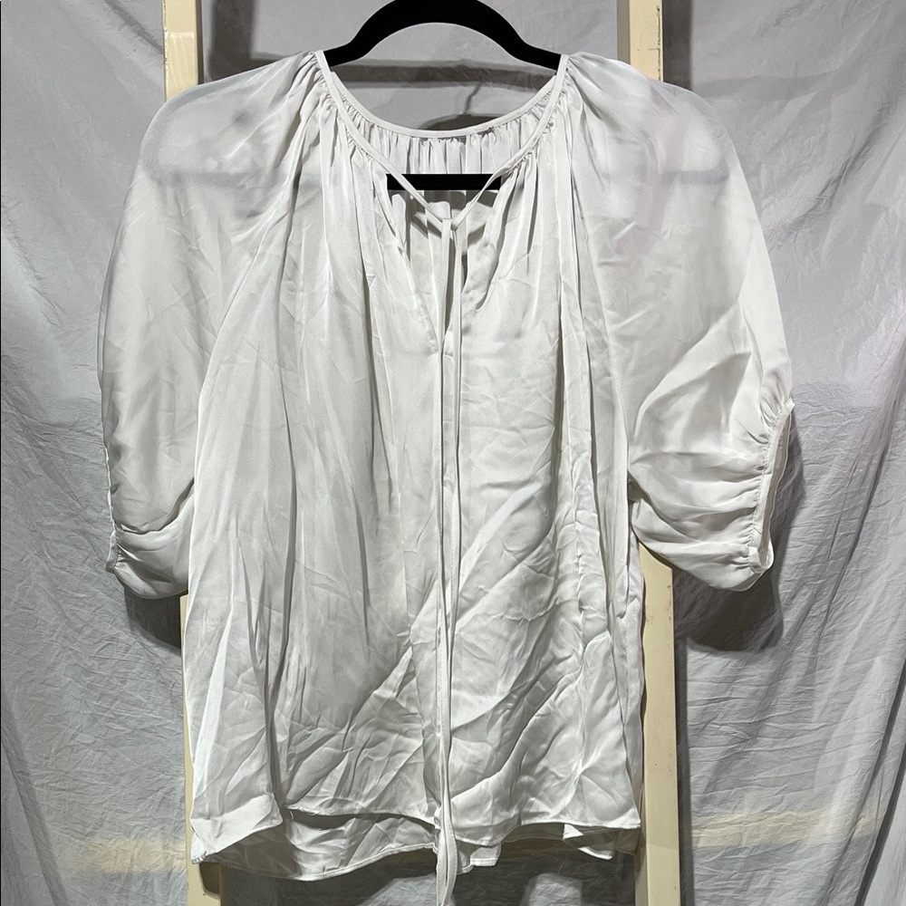Elegant White Women's Top, poly blend